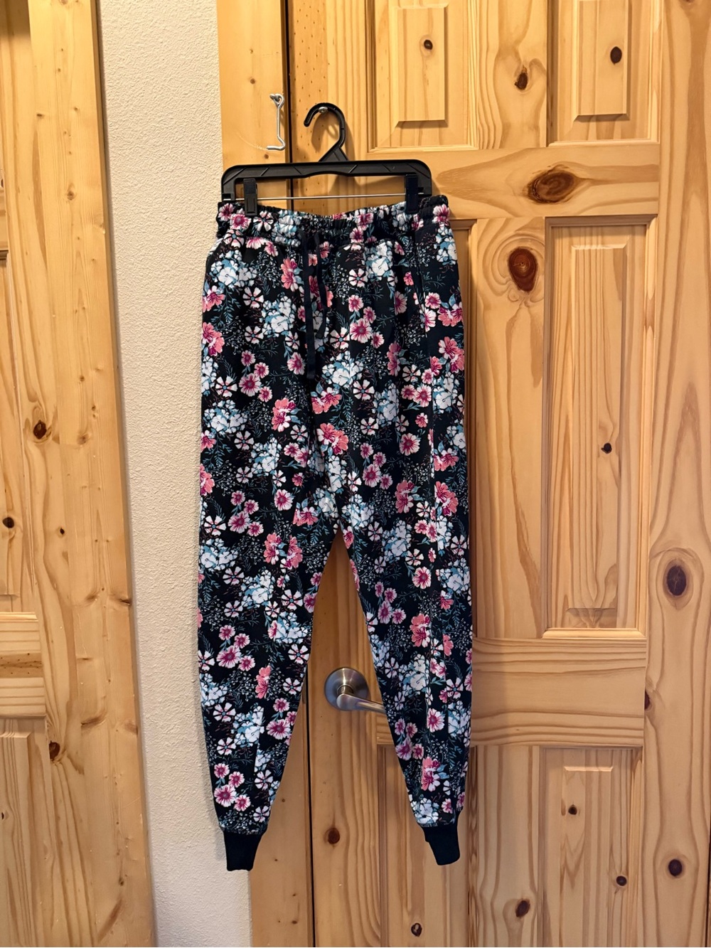 LuLaRoe Black Jax with Pink & White Floral Print
